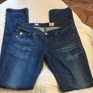 AG Adriano Goldschmied Dark Blue Straight Leg Jeans